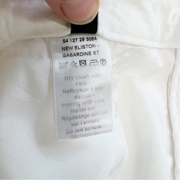 Joseph New Eliston Stretch-Gabardine Slim-Leg Trousers White Sz 6 - Picture 14 of 15